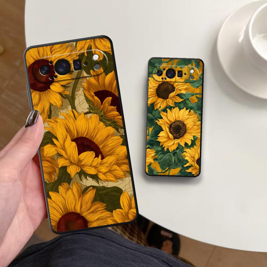 Google Pixel 9 Pro - غطاء هاتف Sunflower Sea Funda لهاتف