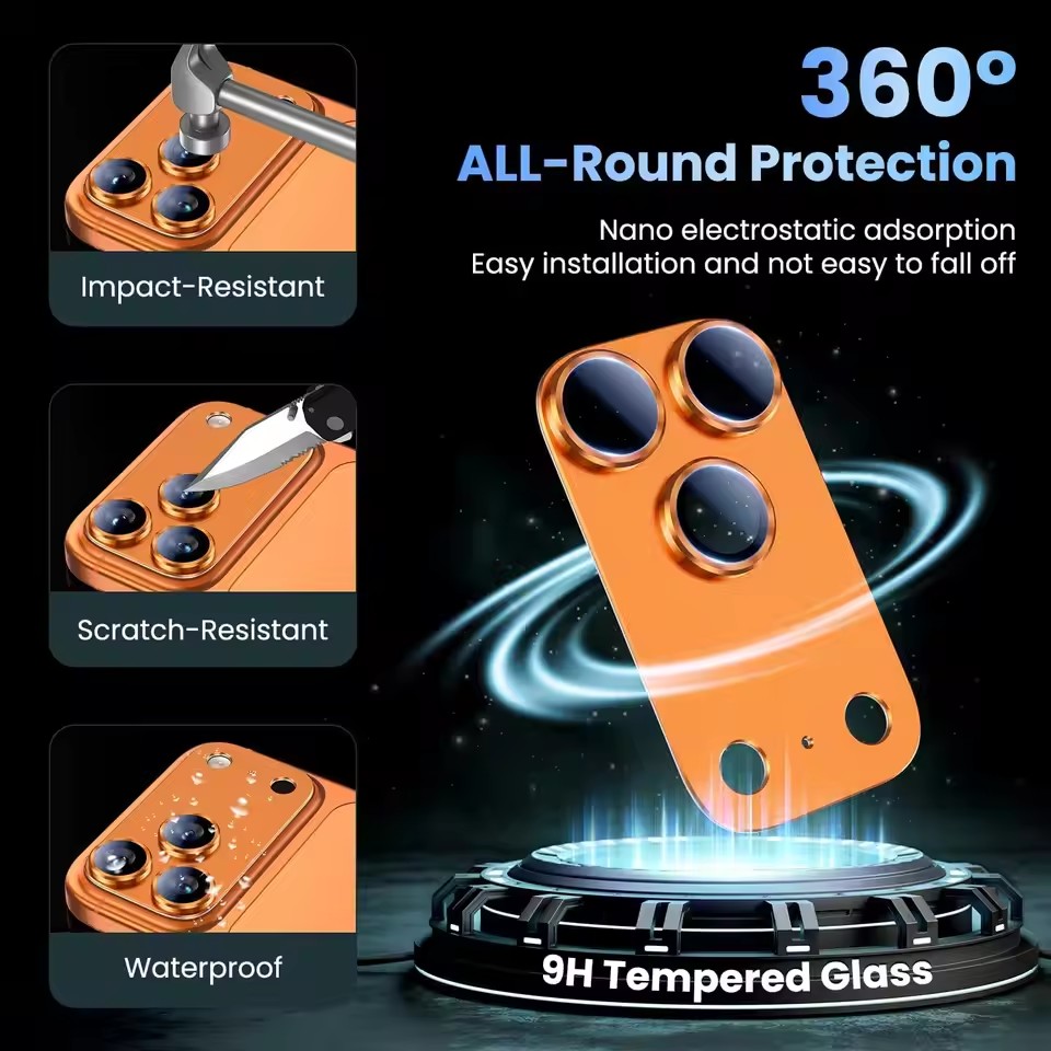 واقي عدسة الكاميرا لهاتف 17 بر - مراجعة Tempered Glass Screen 9H وسعره